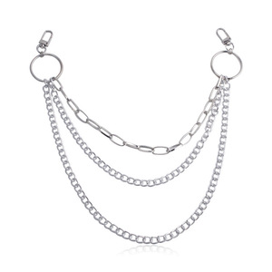 โซ่คล้องกางเกงสไตล์ยุโรปอเมริกัน โลหะผสมสังกะสีสีทอง หลายชั้น สำหรับใส่ไปไนต์คลับ พังก์ ฮิปฮอป ร็อค แฟชั่น - Product Image 4