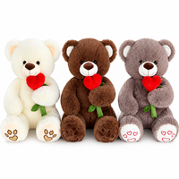 Ours en peluche personnalisé avec cœur épanoui, animaux en peluche pour cadeau d'anniversaire et compagnon romantique