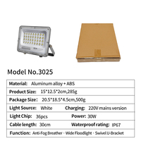 Lámpara de Trabajo LED de Aluminio de 30W, 36 Chips, 3000lm, Disipación de Calor, 220V, para Garaje, Taller, Exteriores
