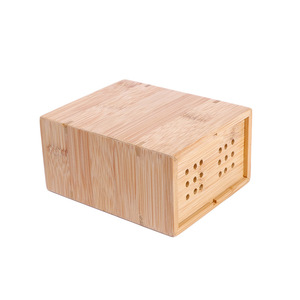 Factory direct sales of bamboo <b>toothbrush</b> <b>holders</b>, bamboo tube protective <b>toothbrush</b> boxes, square double-compartment storage - Product Image 3
