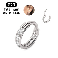 G23 Cincin Hidung untuk Wanita Berlapis Emas dengan Teknik Pemasangan Zirkon untuk Perhiasan Anak-anak.