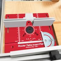 Kit de levage de routeur en aluminium de précision pour table de routeur avec guide de coupe réglable, jauge d'angle et poignée à manivelle, outil de travail du bois