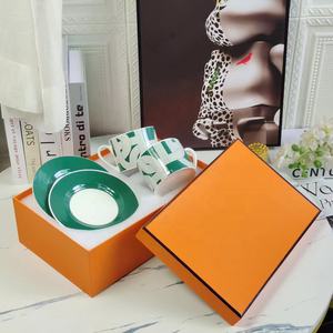 Gran oferta, juego de restaurante de pasarela verde de lujo nórdico de 4 piezas, plato de porcelana con caja de regalo - Product Image 5