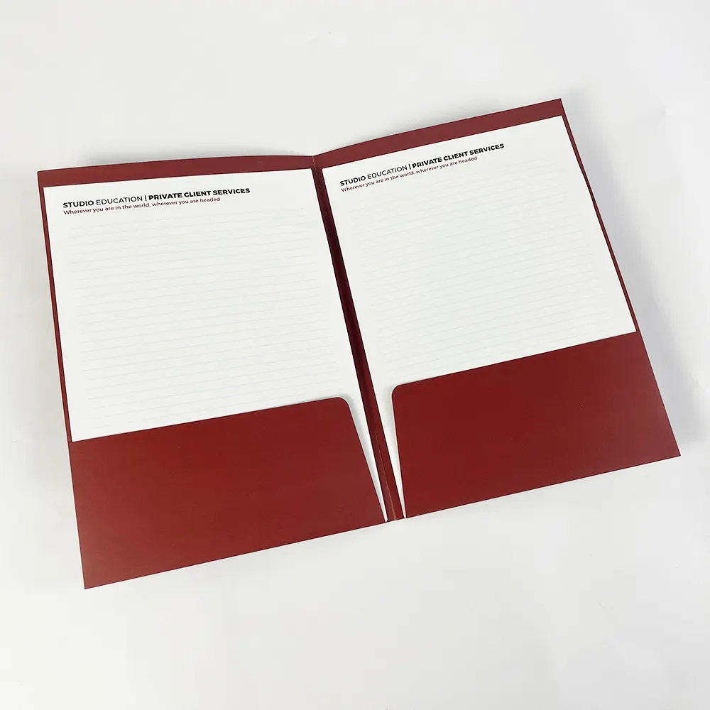 기업 마케팅을 위한 로고상의 듀얼 포켓 매트 필름 및 디지털 스팟 UV가 있는 맞춤형 풀 팬톤 컬러 인쇄 봉투