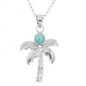 Colgante de Plata de Ley 925 100% con Larimar Natural Genuino para Mujer - Product Image 2