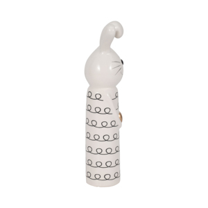 Statuetta di Coniglio Ondulato in Ceramica con Motivo a Anelli e Cuore per Arredamento Casa, Bagno, Ufficio, Soggiorno - Product Image 3