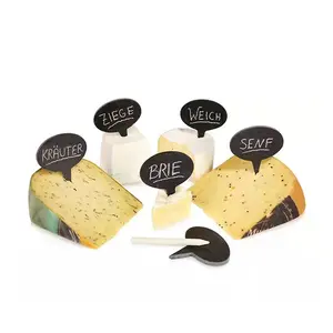 Etichetta di formaggio in ardesia naturale nera etichetta scrivibile per torta da Dessert al burro