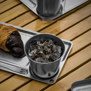 Juego de Platos de Acero Inoxidable 304 de Diseño Retro para <span class=keywords><strong>Desayuno</strong></span>, Aperitivos, Helados, Camping, Bebidas y Agua - Product Image 3
