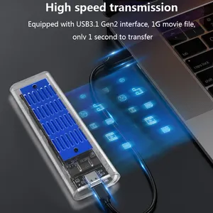 Ổ đĩa cứng tishric bao vây bên ngoài HD trường hợp SSD M2 NVME ngfff giao thức kép Hộp Adapter HDD trường hợp USB 3.0 Loại C cho PC