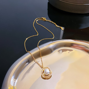 เครื่องประดับแฟชั่นจี้เพชรไทเทเนียมเฉพาะกลุ่มสร้อยคอชุบทองผู้หญิงบุคลิกที่เรียบง่ายซุปเปอร์แฟลชไหปลาร้า - Product Image 6