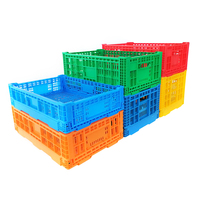 Caisse de rangement pliable et ventilée pour supermarché, empilable, pour fruits et légumes, en plastique, écologique et robuste