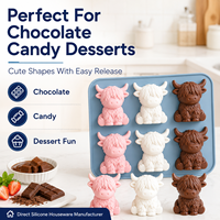 Moule en silicone YMS 3D Mini Yak, bac à glaçons de qualité alimentaire, facile à démouler, pour chocolat, bougies, aromathérapie, gypse, desserts