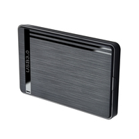 Boîtier externe portable pour disque dur 2,5 pouces USB3.0 vers SATA pour ordinateur HDD/SSD en plastique ABS noir