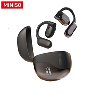 Écouteurs sans fil Miniso X38 TWS, Bluetooth 5.4, design haute définition, affichage numérique, faible latence, réduction de bruit