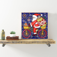 Peinture Diamant 5D DIY Santa sur Toile Polyester - Impression Numérique Moderne Photo Personnalisée