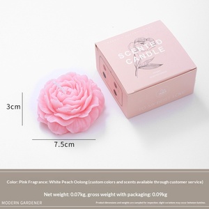 เทียนหอมรูปดอกโบตั๋นสุดหรู เป็นมิตรต่อสิ่งแวดล้อม กลิ่นกุหลาบแบบกำหนดเองได้ สำหรับวันเกิด งานแต่งงาน และตกแต่งบ้าน - Product Image 6