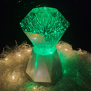 Sáng và rực rỡ kim cương ánh sáng chiếu đèn cạnh giường ngủ 3D kim cương đèn bàn loa âm nhạc bầu không khí bên đèn đêm - Product Image 4