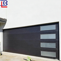 Nouvelle porte de garage sectionnelle en acier de style américain porte de garage plate de levage coulissante en verre à rabat 9x8 isolé