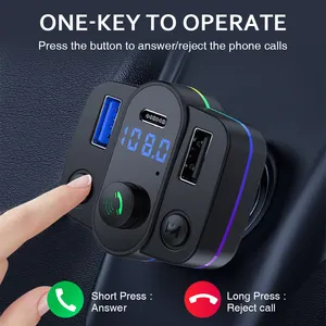 Xách tay xe FM Transmitter với điều khiển từ xa xe MP3 Player với BT v5.0, USB, và TF Thẻ Khả năng tương thích Kép USB Car Charger