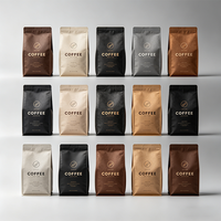 Wholesale Eco Flat Bottom Aluminum Foil Coffee Bean Bag Kraft Paper Package Pouch Custom Printed Packaging Bag with Ziplock