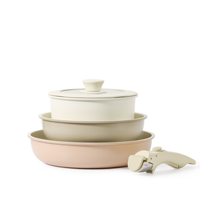 Modern 5-Piece Eco-Friendly Nonstick Kitchen Cookware Set Forged Aluminum Pots <strong>Pans</strong> Healthy Ceramic Removable <strong>Pan</strong> <strong>Handle</strong> for - Product Image 1
