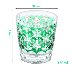 Verre à <span class=keywords><strong>whisky</strong></span> et à vin vert et bleu transparent, motif <span class=keywords><strong>Sakura</strong></span> fait main, luxe moderne, 320 ml, pour fêtes et mariages, avec boîte cadeau - Product Image 6