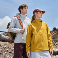Veste coupe-vent softshell personnalisée, imperméable, pour la pêche en plein air, unisexe, légère, à capuche, col montant
