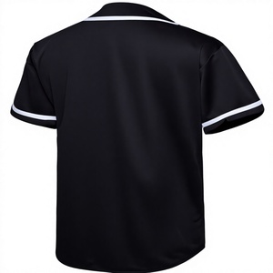 Camiseta de Béisbol Negra Unisex con Media Abertura de Botones, Absorbe la Humedad, Transpirable, UPF 50+, Talla Grande, Corte Regular, con Nombre del Jugador Impreso - Product Image 2