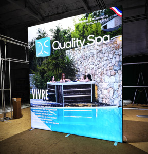 Boîte à lumière SEG personnalisée <span class=keywords><strong>26Y</strong></span>, fabrication à Shanghai, design certifié CE FSC, support en tissu rétroéclairé par LED modulaire, présentoir pour salon professionnel - Product Image 1