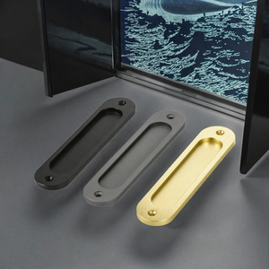 Sürgülü Kapı Kolu Basit Yapışkanlı Mutfak Ahır Kapıları için Alüminyum Alaşımlı Cam Delmesiz İtmeli Dolaplar Ahır Kapıları için - Product Image 4