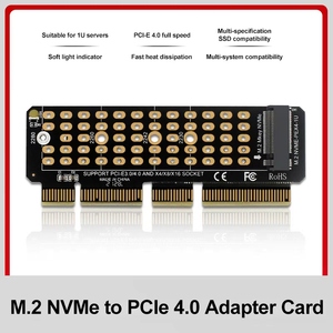 อะแดปเตอร์ 1U NVME M.2 PCIe 4.0 ความเร็วเต็ม X4 ขยายพอร์ต M Key รองรับเซิร์ฟเวอร์ กล่องอะลูมิเนียมสีดำ มีสินค้าในสต็อก รับประกัน 1 ปี - Product Image 4