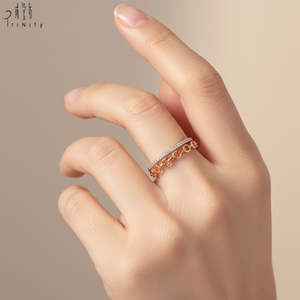 Hong Kong Supplier Minimalist Hand <b>Crafted</b> Elegant Stackable <b>Ring</b> Jewelry Real Natural Diamond 18K Solid Rose Gold Shiny <b>Ring</b> - Product Image 4