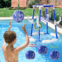 Plage sable jouet eau jouer jouets été en plein air 2 en 1 piscine jeux basket-ball cerceau jouet avec anneau de balle et pompe pour enfants