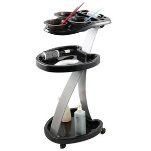 Chariot de coiffure Z Salon pour coloration et permanente avec rangement pour godets, roues en nylon anti-emmêlement et cadre en aluminium pour salon de coiffure - Product Image 3