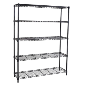 Étagère de rangement métallique réglable à 5 niveaux, sans boulons, avec revêtement en poudre, protection contre la corrosion, avec roulettes, pour entrepôt et présentation - Product Image 1