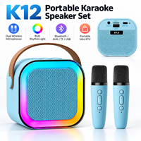 Haut-parleur sans fil K12 avec microphone, machine de karaoké tout-en-un, karaoké mobile sans fil de bureau et portable
