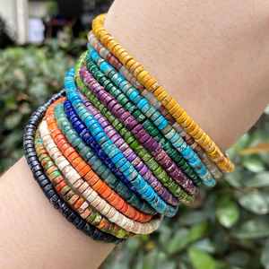 AsVrai U 4x4x2mm Naturstein Bunte See sediment Jaspis Perlen Flache runde lose Perlen für Schmuck herstellung Armband Zubehör - Product Image 2