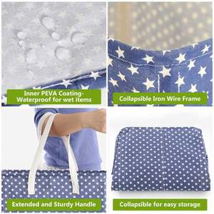 <b>Large</b> Printed Waterproof Cotton Linen Storage Hamper Basket Elegant <b>Laundry</b> <b>Bags</b> & Baskets - Product Image 4