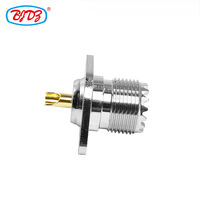 Conector RF SL16 UHF SO239 Hembra de 2 Orificios con Brida Rómbica para Panel, Conector de Antena Hembra