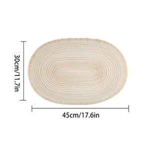 Set de table décoratif pour la maison, l'hôtel, simple, uni, tissé, ovale, lavable, pour la cuisine, la salle à manger, le bureau - Product Image 6