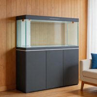 Aquarium rectangulaire en verre de 150 gallons, aquarium moderne avec pompe, filtre et support LED pour salon