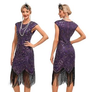 Abito con Flapper anni 1920 <span class=keywords><strong>taglie</strong></span> <span class=keywords><strong>forti</strong></span> stile Vintage grande Gatsby con paillettes 20 anni vestito da festa da <span class=keywords><strong>donna</strong></span> Costume a rete - Product Image 6