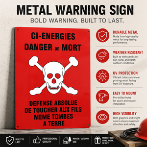 Panneau métallique personnalisé d'avertissement de danger de mort, <span class=keywords><strong>plaque</strong></span> de sécurité pour centrale électrique, signalisation « Interdiction de toucher » haute tension - Product Image 1