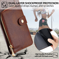 Fente pour carte en cuir portefeuille sacs étuis de téléphone pour iPhone 16 15 14 13 12 11 Pro Max 7 8 Plus XR XS Max couverture rabat sac à main coque de téléphone
