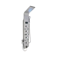 Panneau de douche mural multifonctionnel en acier inoxydable avec éclairage LED hydroélectrique et affichage numérique