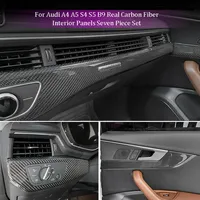 Kit de mise à niveau intérieur en fibre de carbone véritable RHD LHD pour Audi A4 S4 A5 S5 B9 B9.5, garnitures de tableau de bord et de portières de remplacement fabriquées à la main