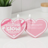Pochette Doypack rose personnalisée pour cosmétiques, emballage laminé de forme spéciale, recharge 50 ml, pochette à bec découpée