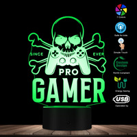 TW-560 Pro Gamer veilleuse lampe de table USB 3D LED avec conception d'os pour enfants décor d'arcade pour Diwali depuis toujours manette de jeu