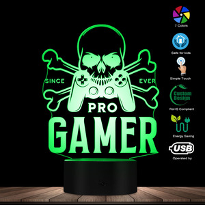 TW-560 Pro Gamer ánh sáng ban đêm bảng đèn USB 3D LED với XƯƠNG Thiết kế cho trẻ em Arcade trang trí nội thất cho Diwali kể từ khi bao giờ Gamepad - Product Image 3