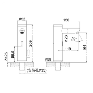 HY-185A CE เซนเซอร์แบบไม่ต้องสัมผัส, ก๊อกน้ำร้อนและเย็นก๊อกผสมแบบไม่สัมผัสก๊อกน้ำอัตโนมัติใช้ในห้องครัวห้องครัวใช้ในยิมแกนวาล์วเซรามิก - Product Image 2